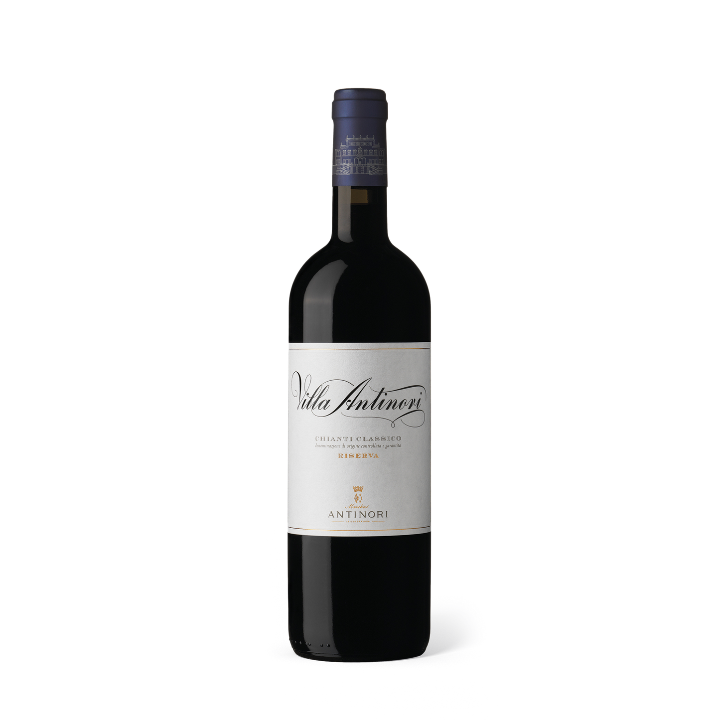 Rotwein stehend von Villa Antinori - Chianti Classico DOCG - Riserva mit weißem Etikett
