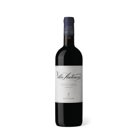 Rotwein stehend von Villa Antinori - Chianti Classico DOCG - Riserva mit weißem Etikett