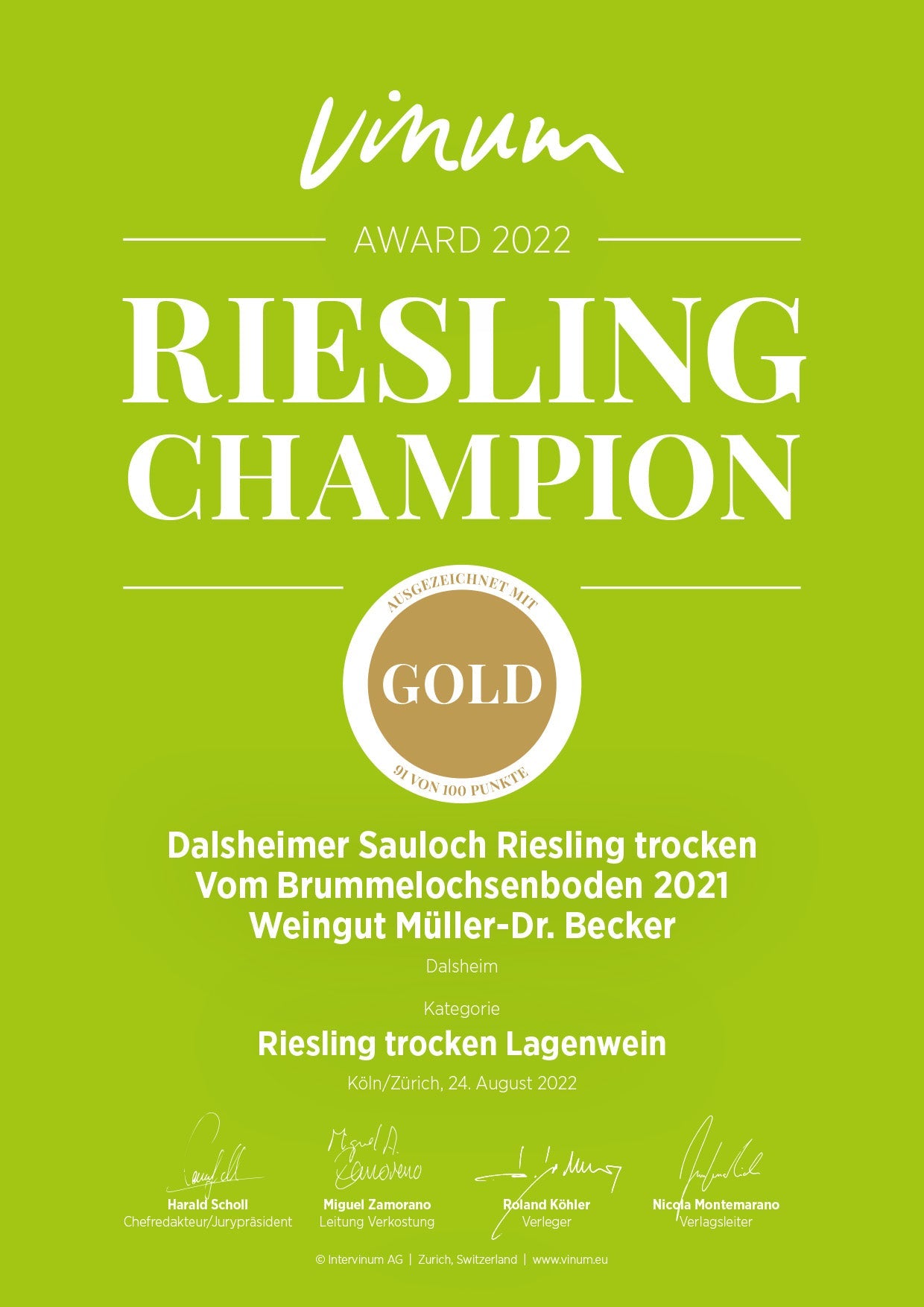 Müller-Dr. Becker - Riesling vom Brummelochsenboden 2023