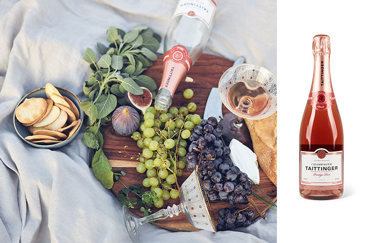 Brut Prestige Rosé  - Champagne Taittinger - Picknick mit Wein und Käseplatte