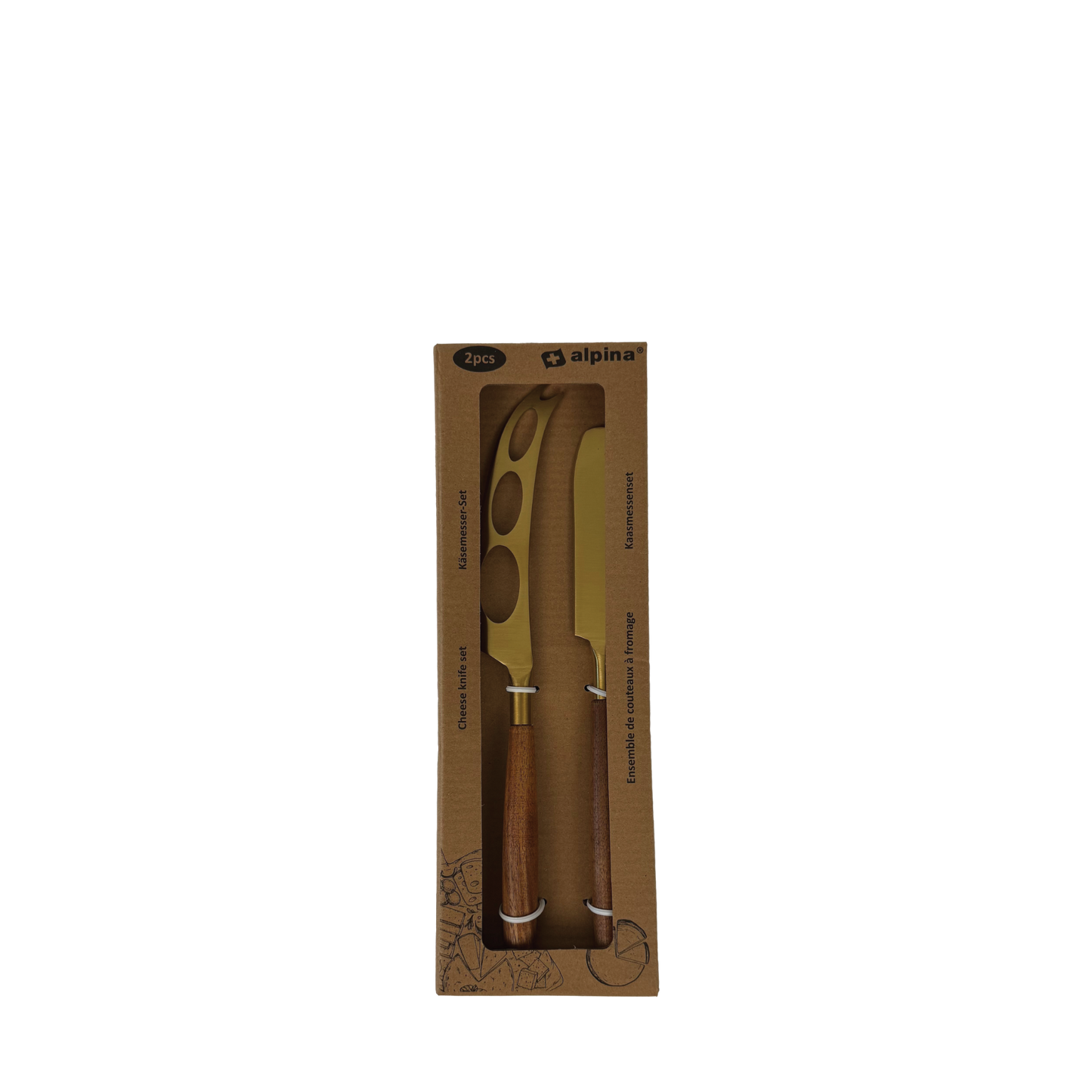 Käsemesser-Set mit Holzgriff 2er & 3er Set