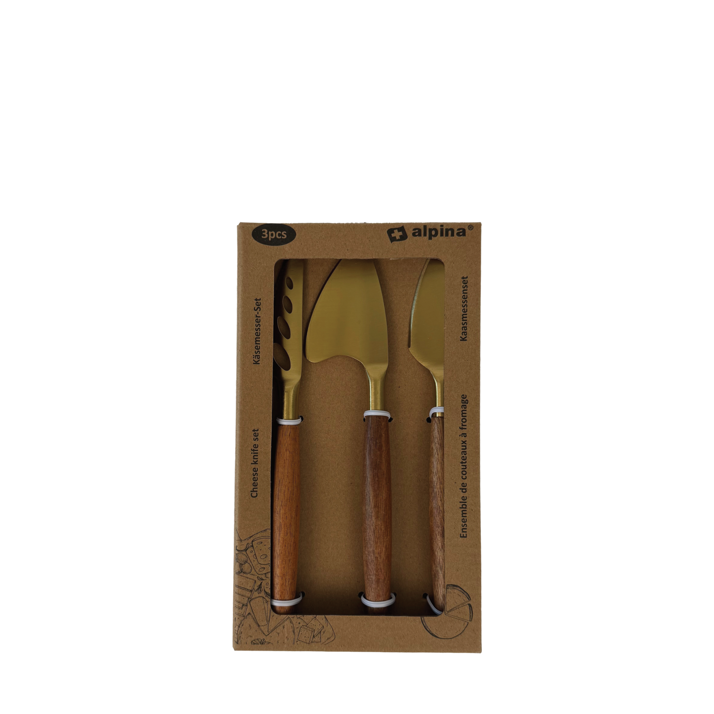 Käsemesser-Set mit Holzgriff 2er & 3er Set