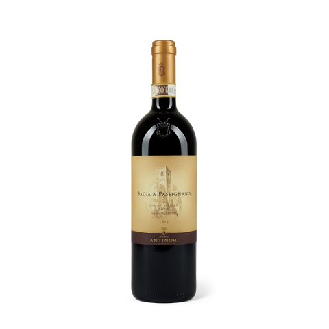 Der Rotwein Badia a Passignano Marchesi Antinori 2017 besteht zu 100 Prozent aus der Sangiovese-Traube. 